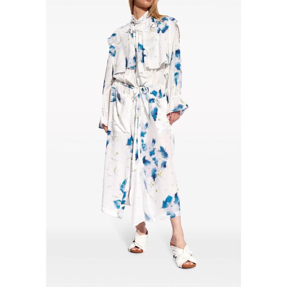 LEMAIRE Floral Print Duster Layered Shirt Dress Midi L - Picture 14 of 16